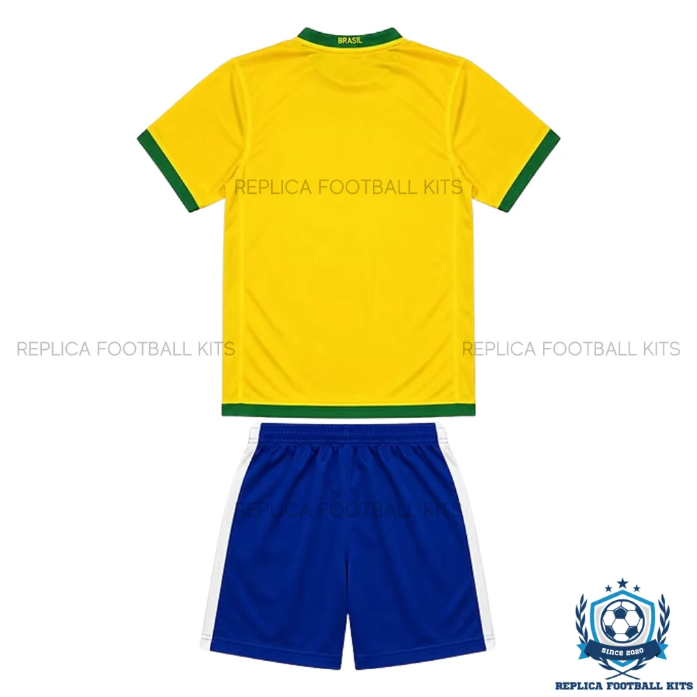 Retro Brazil Home Kid Replica Football Kit 2006 - backview