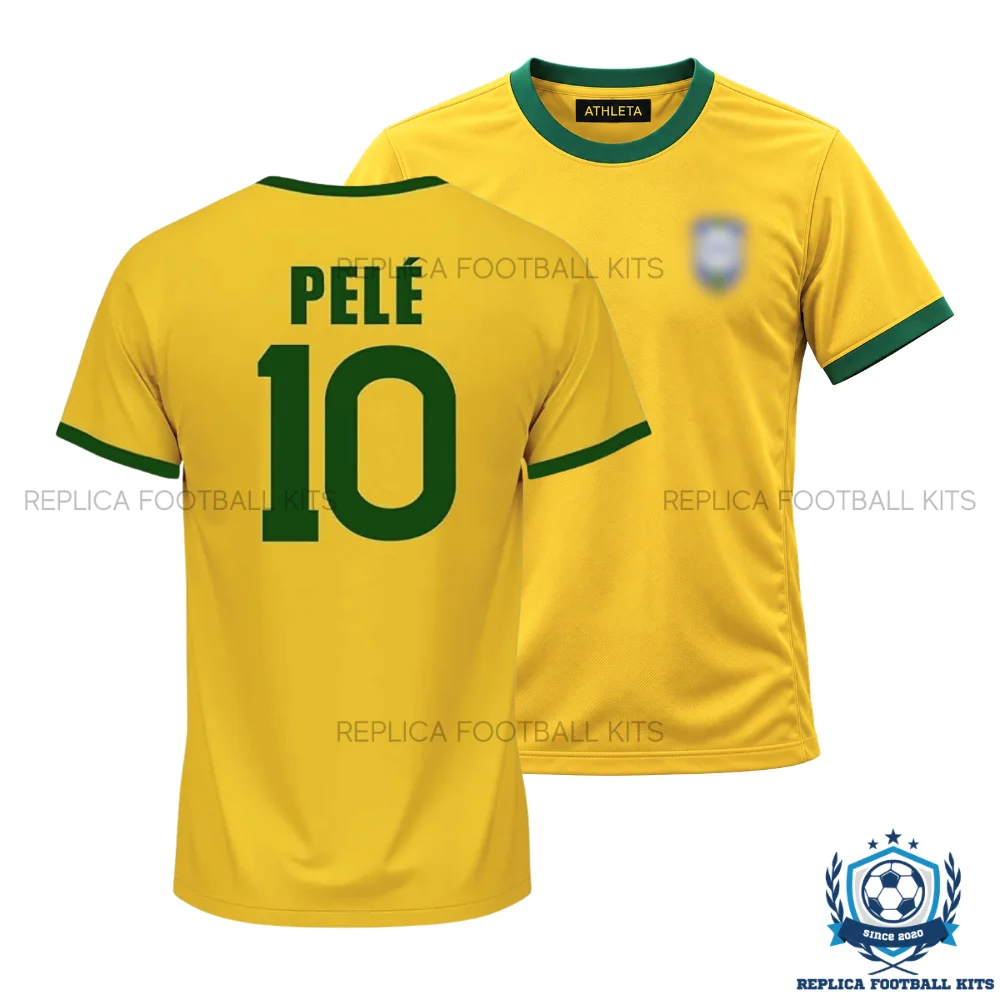 Retro Brazil PELÉ 10 Home Men Replica Football Shirt 1970 - overview