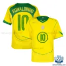 Retro Brazil RONALDINHO 10 Home Men Replica Football Shirt 2004 - overview